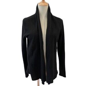 Morgan Taylor Black Cardigan 100% Cashmere Medium Luxury Soft